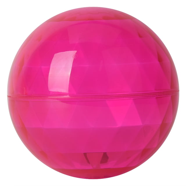 Pelota elástica transparente de plástico con efecto de luz para niños, juguete interactivo para hacer ejercicio al aire libre, color rosa
