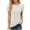White, variant on Fesfesfes Womens Basics Top Women's Casual Round Neck Sleeve Patchwork Solid Color Loose T-Shirt Top Shirts Women M(US:6)