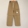 thumbnail image 6 of Women's Zip Off Convertible Straight Leg Cargo Pants, Two in One Long Pants to Shorts with Detachable Hem, Lightweight Travel Hiking Trousers for Outdoor, Breathable Khaki L, 6 of 8