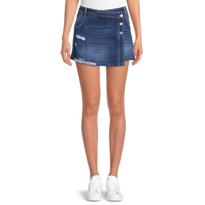 No Boundaries Juniors' Denim Skort