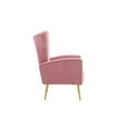 thumbnail image 4 of Accent Chair, Wingback Arm Chair with Gold Legs, Upholstered Single Sofa Modern Lounge Chair for Living Room Bedroom,Pink, 4 of 6