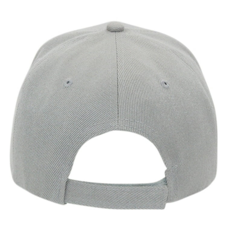 Light Grey velcro closure unisex baseball cap casual