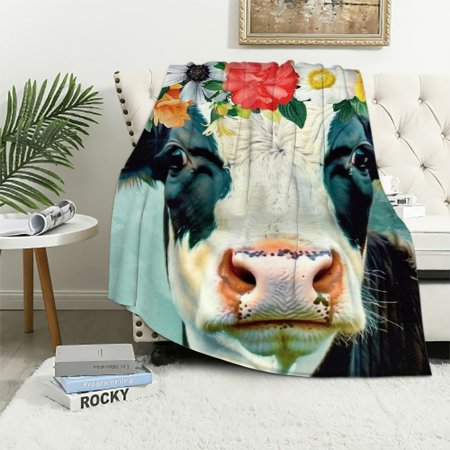 Patifu Flower Crown Warm Lightweight Blanket Soft Fleece Throw Blanket for Living Rooms Sofa Decor All Seasons 40x50in