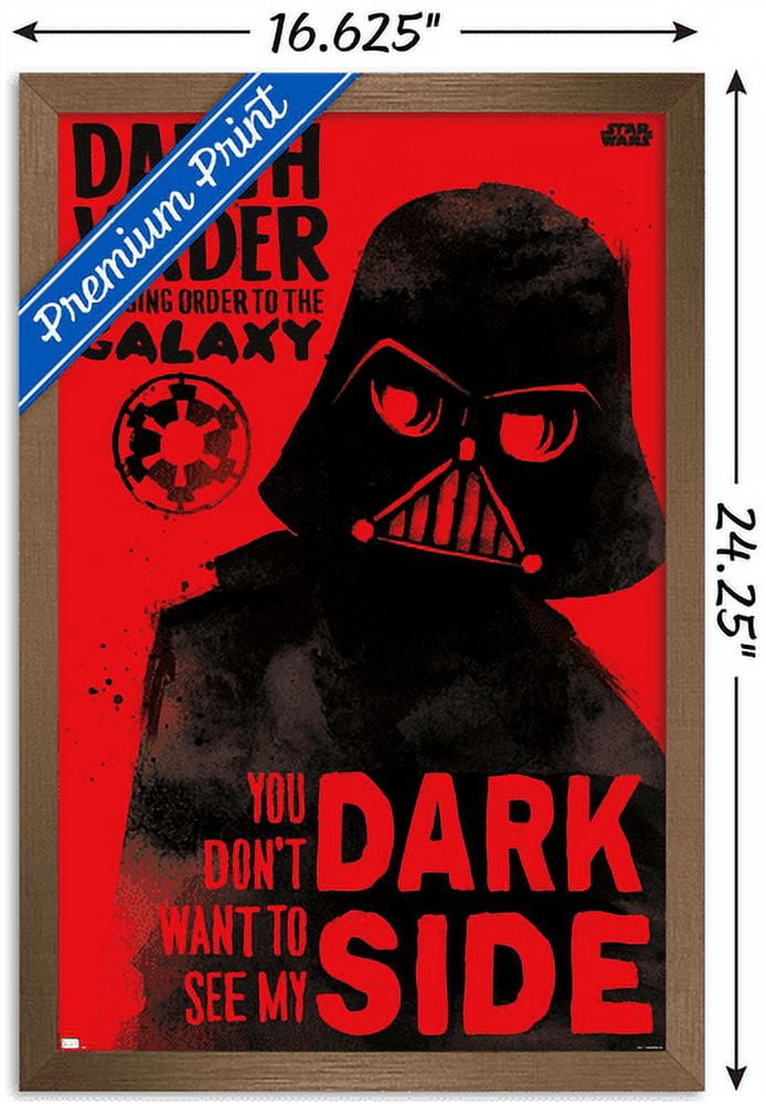 Star Wars: Saga - Vader Dark Side Wall Poster, 14.725" x 22.375", Framed