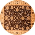 thumbnail image 1 of Ahgly Company Indoor Round Oriental Orange Traditional Area Rugs, 3' Round, 1 of 4
