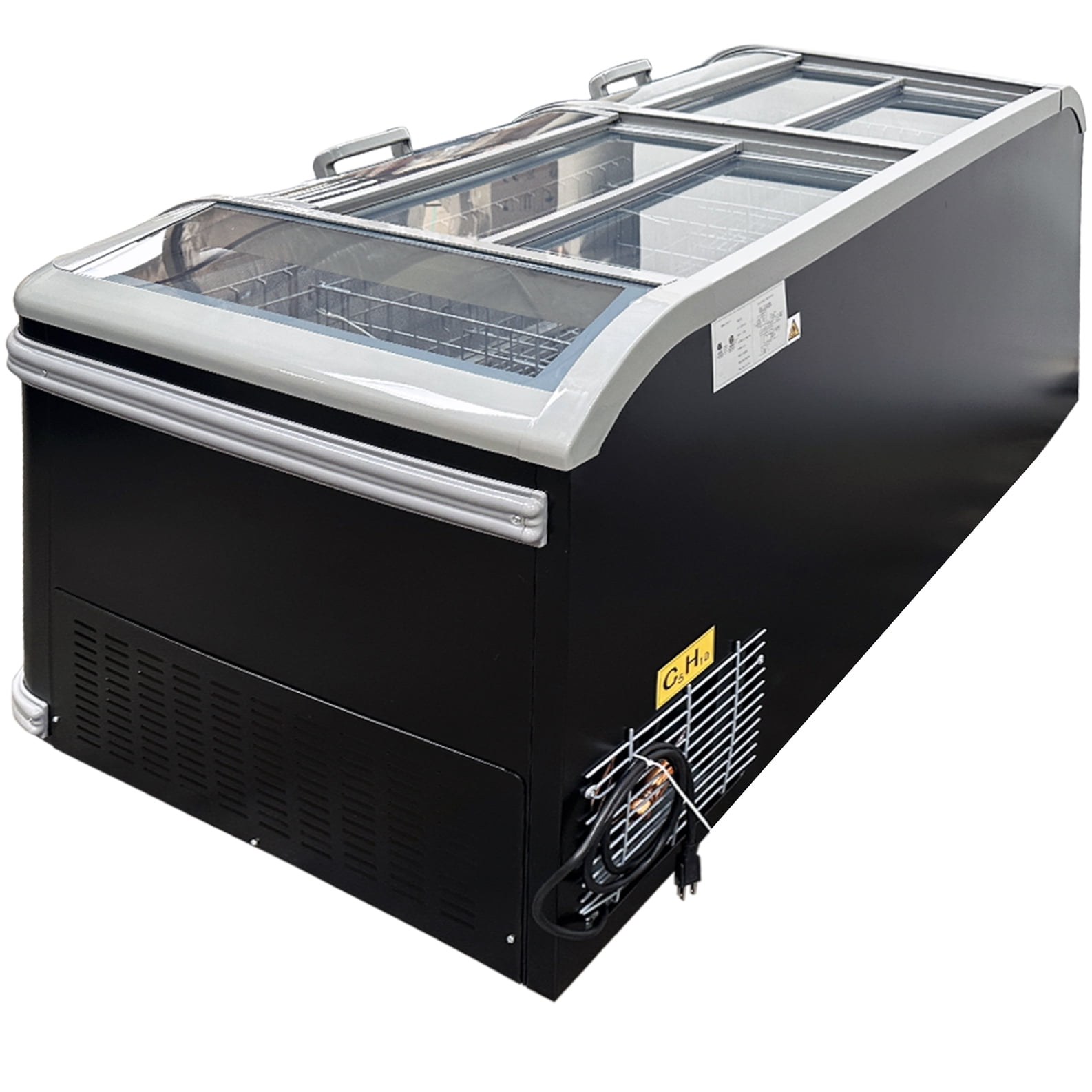NSF 73" Commercial Island Freezer With Sliding Glass Top – Frost-Free Display Freezer for Supermarkets