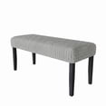 thumbnail image 4 of Home Design Guymon Modern Rectangular Upholstered Dining Bench with Corduroy Fabric and Wood Legs, Light Gray, 4 of 8