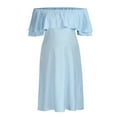 thumbnail image 3 of asdoklhq Maternity Clothes for Women,Off Shoulder Pregnancy Solid Sundress Sexy Dress, 3 of 9