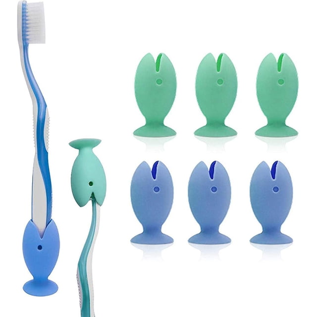 6 piezas de funda protectora de silicona para cepillo de dientes, tapas para cepillo de dientes, soporte de pie para funda de cepillo de dientes para niños Hy
