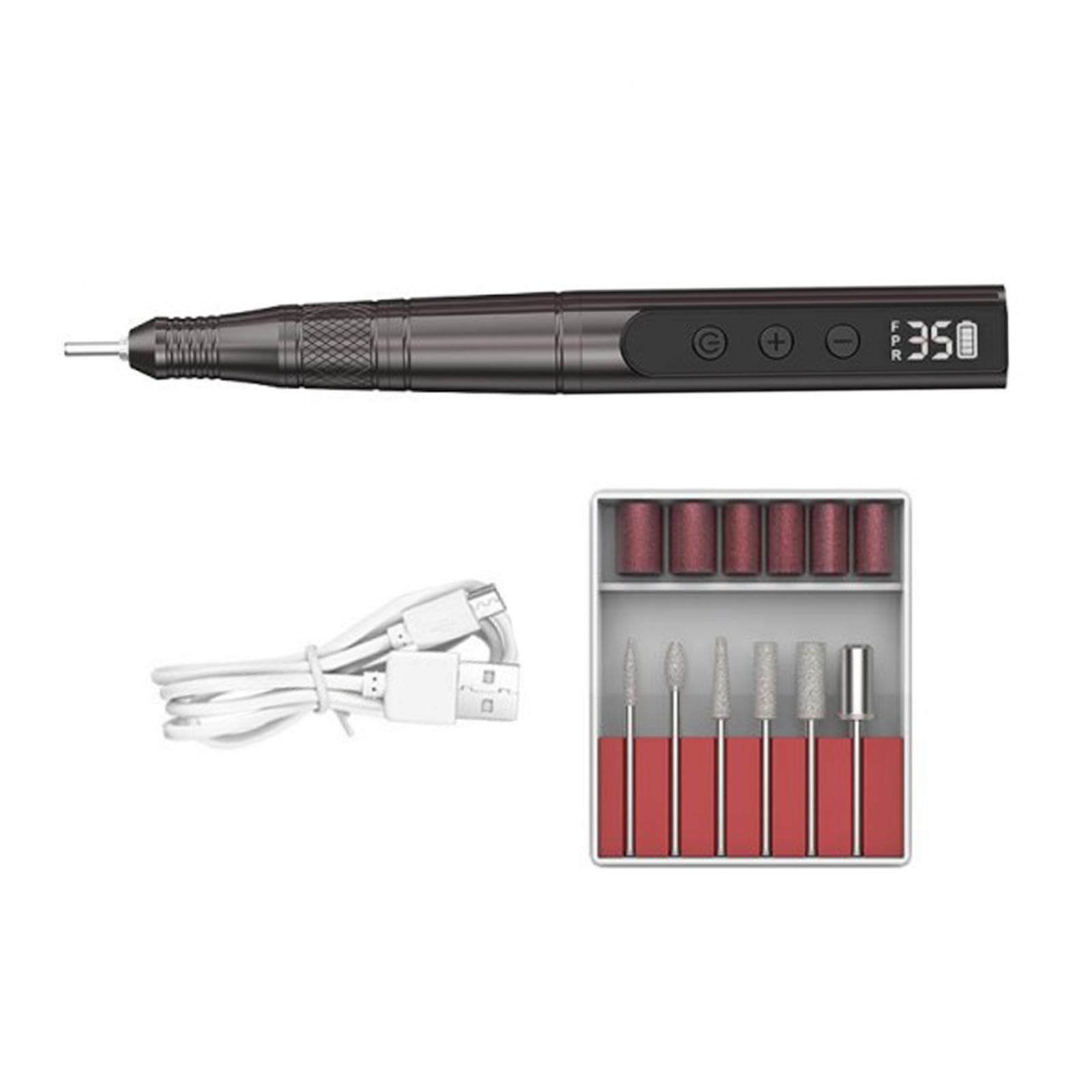 Nail Drills Machine,Electric Nail Drills Machine Efiles Nail Drills,Nail File Kits Nail File Kits Manicure Tools,Rechargeable Polishing Shape Grinding Burnishing,Nail Lathe 3 Speeds for grey