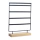 thumbnail image 1 of Organizador de pendientes de 5 niveles, soporte para guardar pendientes, base de madera para colgar pendientes. Negro, 1 of 8