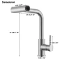 thumbnail image 4 of Waterfall Kitchen Sink Faucet with Pull Down Sprayer, 3 Modes(Sweep/Stream/Waterfall) Rotary Switch Stainless Steel Commercial Modern Faucet for Kitchen Sink Single Handle Brushed Nickel Sink Fuacet, 4 of 9