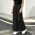 thumbnail image 2 of Lmnyox Wide Leg Pants for Girls Fashion Cute Baggy High Waist Trousers Lightweight Solid Color Workout Pants, 2 of 8