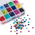 thumbnail image 5 of Handmade Polymer Clay Beads Disc/Flat Round Heishi Beads Mixed color 6x1mm Hole: 2mm 15colors 180~200pcs/color 2700~3000pcs/box, 5 of 8