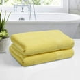 thumbnail image 3 of MALLONI HOME 100% Premium Cotton 2 Pack Oversized Bath Towel Set 28x55 inches, Large Bath Towels, Ultra Absorbant Compact Quickdry & Lightweight Towel, Ideal for Gym Travel Camp Pool - Lime Yellow, 3 of 7