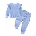 thumbnail image 5 of Girls Fall Clothes Sets Kids Casual Long Sleeve Tops + Pants Sweatsuit 2Pcs Tracksuit Outfits, Size 2-10 Years Old, 5 of 8