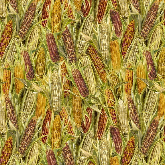 Timeless Treasures Harvest Corn Packed 100% Cotton Fabric by The Yard