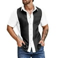 thumbnail image 2 of kamemir Men's Vintage Bowling Shirt Short Sleeve Button Down Summer Cuba Beach Shirts(Black,XL), 2 of 4