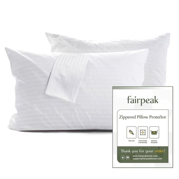 Paquete de 6 protectores de almohada Fairpeak King, poliéster, tamaño 20 x 36