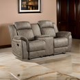 thumbnail image 6 of Bento 74 Inch Manual Recliner Loveseat- Console- Sandy Brown Microfiber, 6 of 6