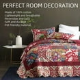 thumbnail image 3 of Visimisi 100%Cotton Christmas Bedspread Quilt Bedding Sets 3 Pieces Reversible Coverlet Sets Comforters Gorgeous Paisley Floral Patchwork Red Bedspread, King Size, 3 of 11