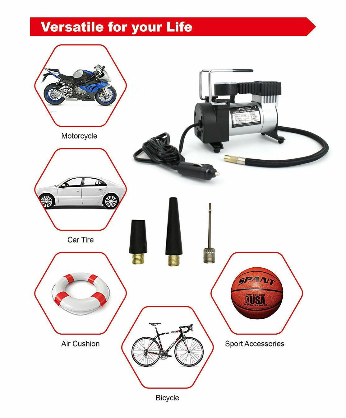 Heavy Duty Portable 12V 150PSI Car Tyre Auto Tire Inflator Pump Air For Universal Vehicle SUV Truck Caravan