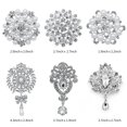 thumbnail image 3 of 6PCS Brooch Pin Pearl Rhinestone Decor Water Drop Crystal Brooch Corsage Brooch Pin for Wedding, 3 of 5