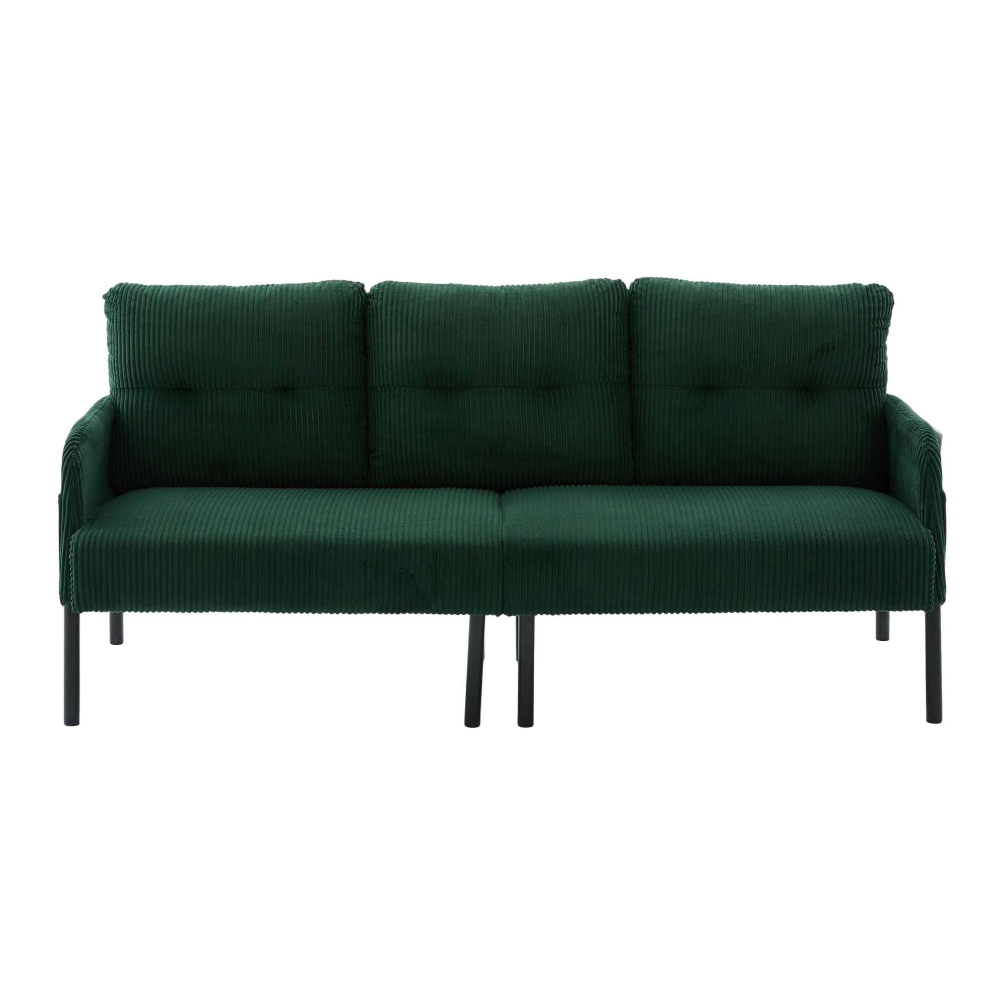 Leumius Oversized Loveseat, Modern & Plush Double-seater Sofa, Corduroy Upholstered Couch, Cozy Bedroom Sofa with Metal Legs & Side Pockets for Living Room Bedroom Dorm Apartment Emerald