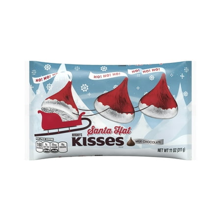 - Hershey's Kisses Holiday Milk Chocolates in Santa Hat Foils, 11 Oz.