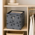 thumbnail image 5 of Mainstays Collapsible Fabric Cube Storage Bin, Black and Gray Geometric, 10.5 x 10.5 x 10.75 Inches, 5 of 9
