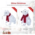 thumbnail image 5 of Lighted Polar Bear Family 2PCS - Large All-Weather Pre-Lit Outdoor Christmas Décor for Front Yard and Lawn with 140 Pre-Strung LED Lights, Zip Ties, Extension Cord, and Ground Stakes - Red/White, 5 of 9