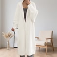 thumbnail image 2 of Long Fuzzy Cardigan for Women Oversized Open Front Solid Color Hooded Sweater Long Sleeve Soft Cozy Warm Trendy Coat, 2 of 4