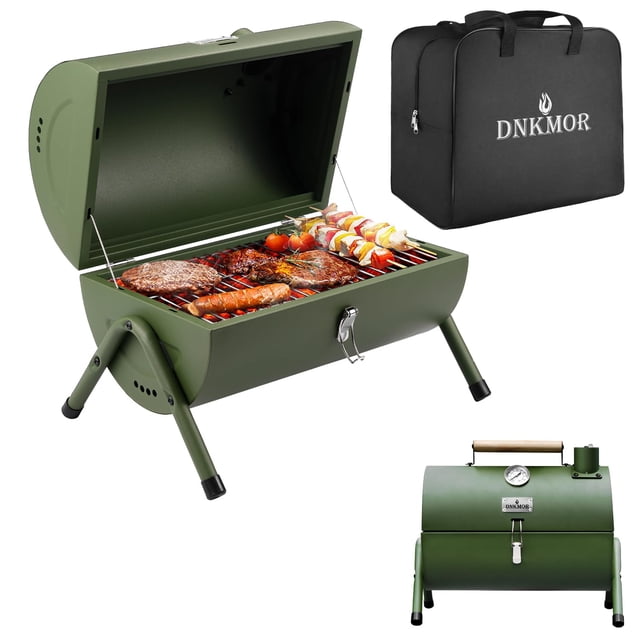 Parrilla de carbón portátil DNKMOR GREEN, ahumador de mesa para barbacoa