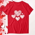 thumbnail image 5 of Wyobmus Valentines Shirts for Women Love Heart Printed Short Sleeve Graphic Tshirt Crew Neck Casual Tops F-Red, 5 of 7