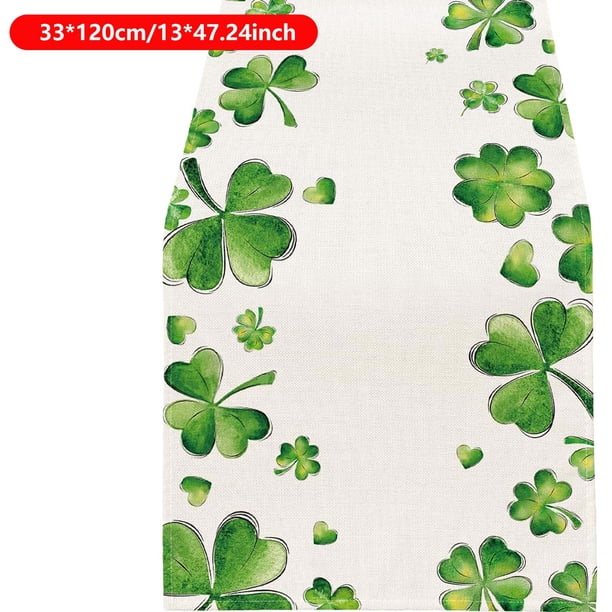 Bandera de Mesa Lateral Pequeña Paño de Mesa Decorativo Paño de Mesa de Lino Bandera de Mesa de Cuatro Hojas para Mesas de Comedor Pequeñas