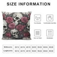 thumbnail image 5 of JRXY Halloween Skull Body Pillow Covers Black Red Rose Flower Leaves Soft Bed Throw Pillowcases Breathable Cooling Long Lumbar Body Pillow Sham Cover for Bed Sofa 12x12in, 5 of 5