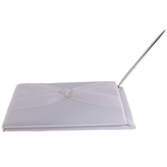 Naiovety Elegante libro de invitados de boda y juego de bolígrafos con decoración de cristal de tul Suministros para fiestas Artesanía