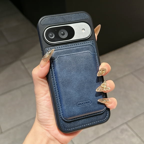 for Google Pixel 10 /10 Pro Removable Wallet Case, Premium PU Leather Shockproof Protective Phone Case Support Wireless Chagring Back Magnetic Cover with Detachable Card Holder Slots, Darkblue