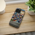 thumbnail image 5 of DistinctInk Hybrid (Acrylic / TPU) Clear Slim Fit Case for Apple iPhone 14 Pro (6.1" Screen) - "Colorful Streets: A Vibrant Expression of Urban Art", 5 of 8