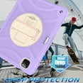 thumbnail image 5 of Dteck for iPad Pro 11 inch 2022/2021/2020/2018, Air 5th/4th Generation Case 2022/2020 10.9", Heavy Duty Shockproof Rugged Handle Shoulder Strap Rotating Kickstand Cover with Pencil Holder, purple, 5 of 6