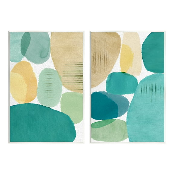 Stupell Industries Abstract Green Geometric Abstract Painting Unframed Art Print Wall Art, 10 x 15
