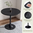 thumbnail image 2 of Modern Round Dining Table in Black, 31.5 Inch MDF and Metal Kitchen Furniture for Small Spaces and Studios, 2 of 11