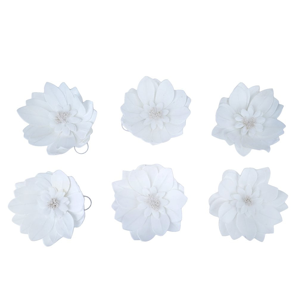 Efavormart 4 Pack 16 White Real Feel Foam Dahlia Flowers for Walls Backdrops Centerpieces Arrangements Party Home Decoration