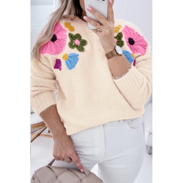 a.Jesdani Pull Floral en Tricot - Grande Taille Grace