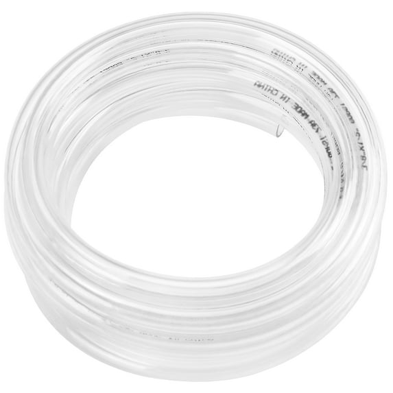 5/8 in ID 50 ft Clear Plastic Vinyl Tubing, Flexible Hybrid PVC Hose
