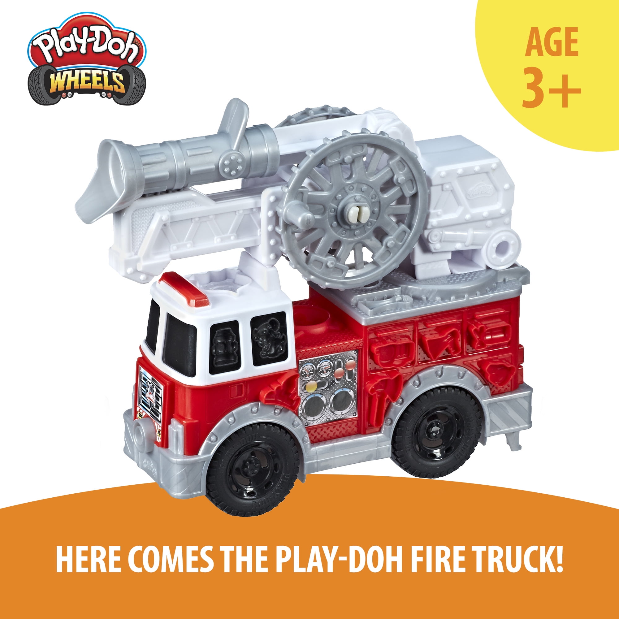 Play-Doh Wheels Firetruck Toy with 5 Cans Water Compound, 10 
