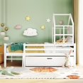 thumbnail image 2 of Cama casita para niños con escalera y cajones, incluye somier, cama alta de madera maciza con protección contra caídas 160x80cm blanca (sin colchón) esquí esquí Gafas de esquí, 2 of 5