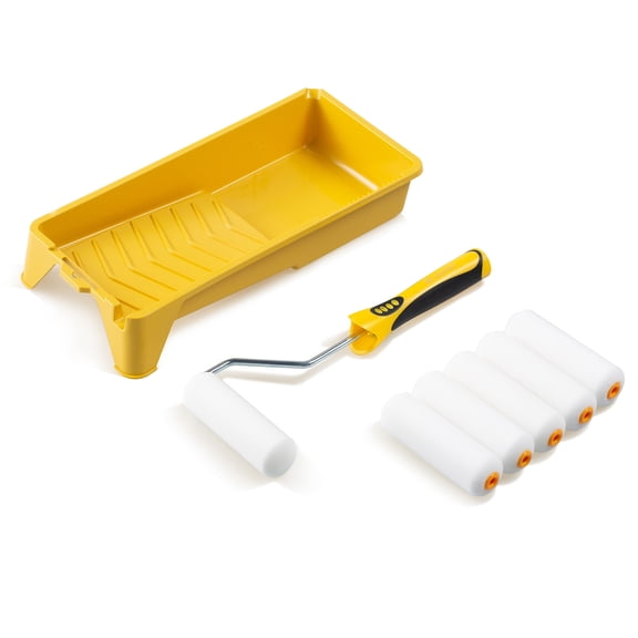 Voomey 8-Pcs 4'' Mini Foam Roller Paint Kit House Painting Supplies for Painting Walls