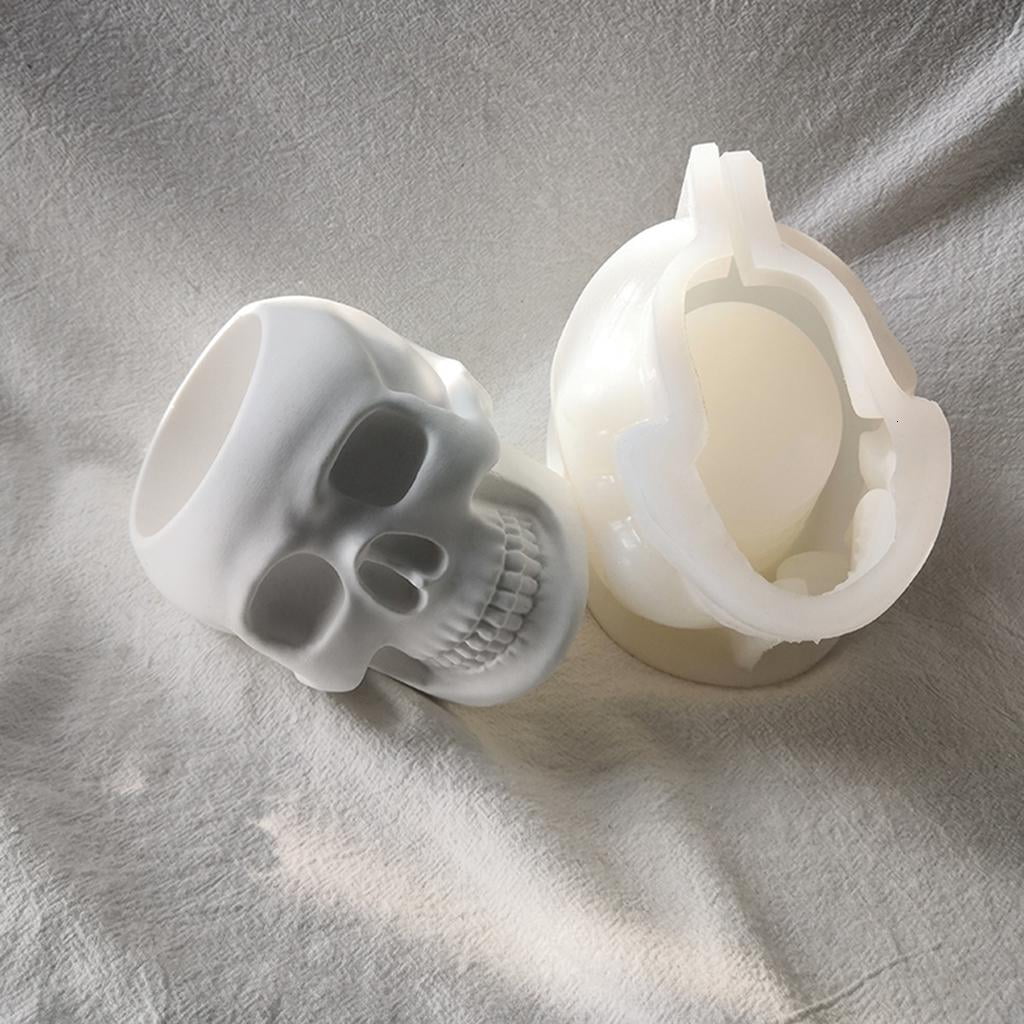 Osdhezcn Crystal Epoxy Skull Flower Pot Silicone Mold, Plaster Concrete Cement Resin Vase Mould for for DIY Resin Polymer Clays