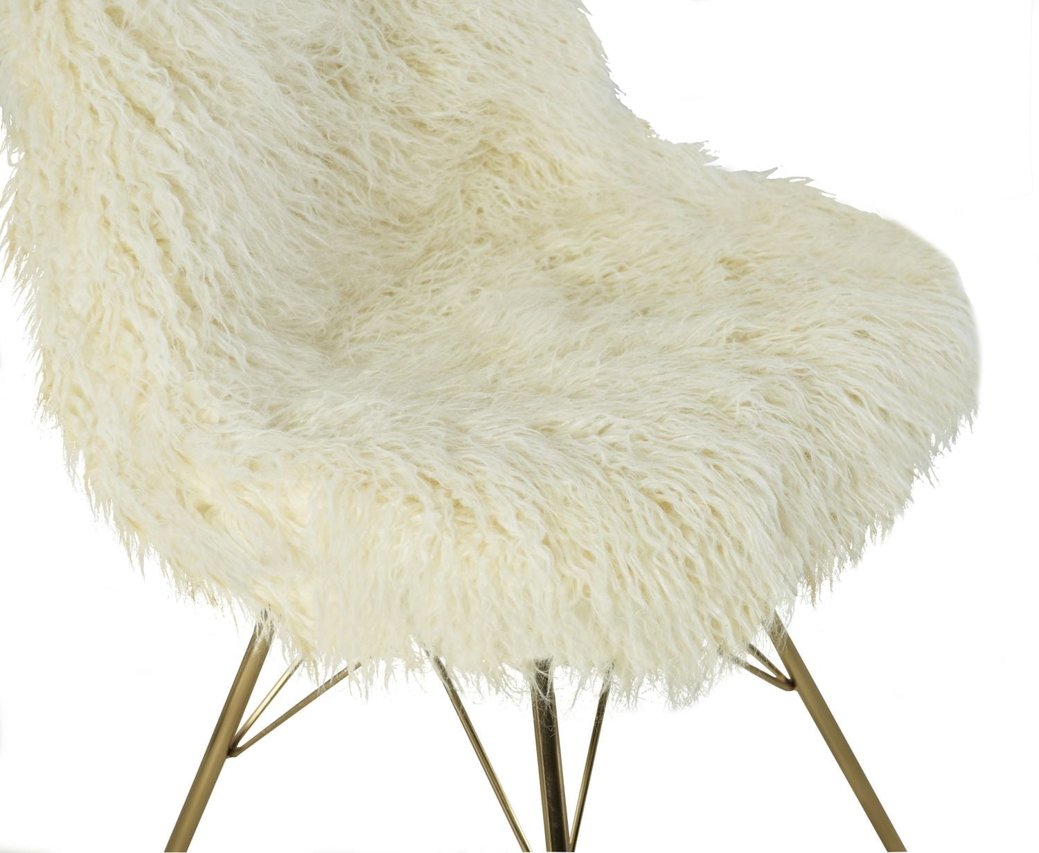 Niles Faux Fur Chair with Gold Metal Base